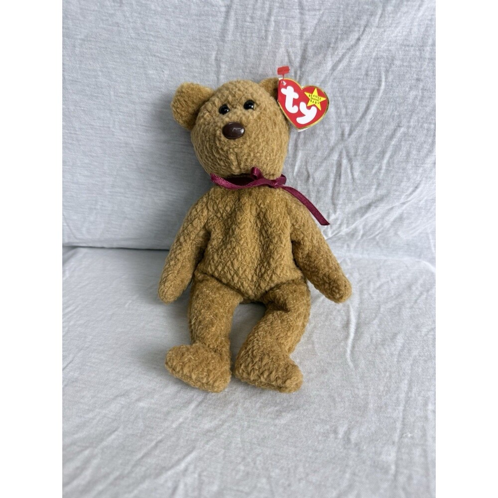 Ty Beanie Babies Curly The Bear Plush Toy Rare W/ Tag Errors